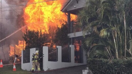 Three homes were destroyed on Evelyn St at Grange.