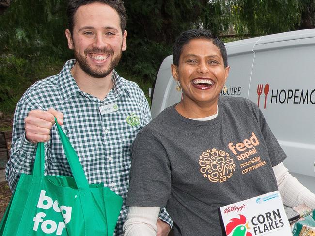 Woolworths Victorian Operations Manager Johnathon Gretch and Feed Appeal chief executive Katherine Gokavi-Whaley hope the 2020 Feed Appeal will help feed those most in need