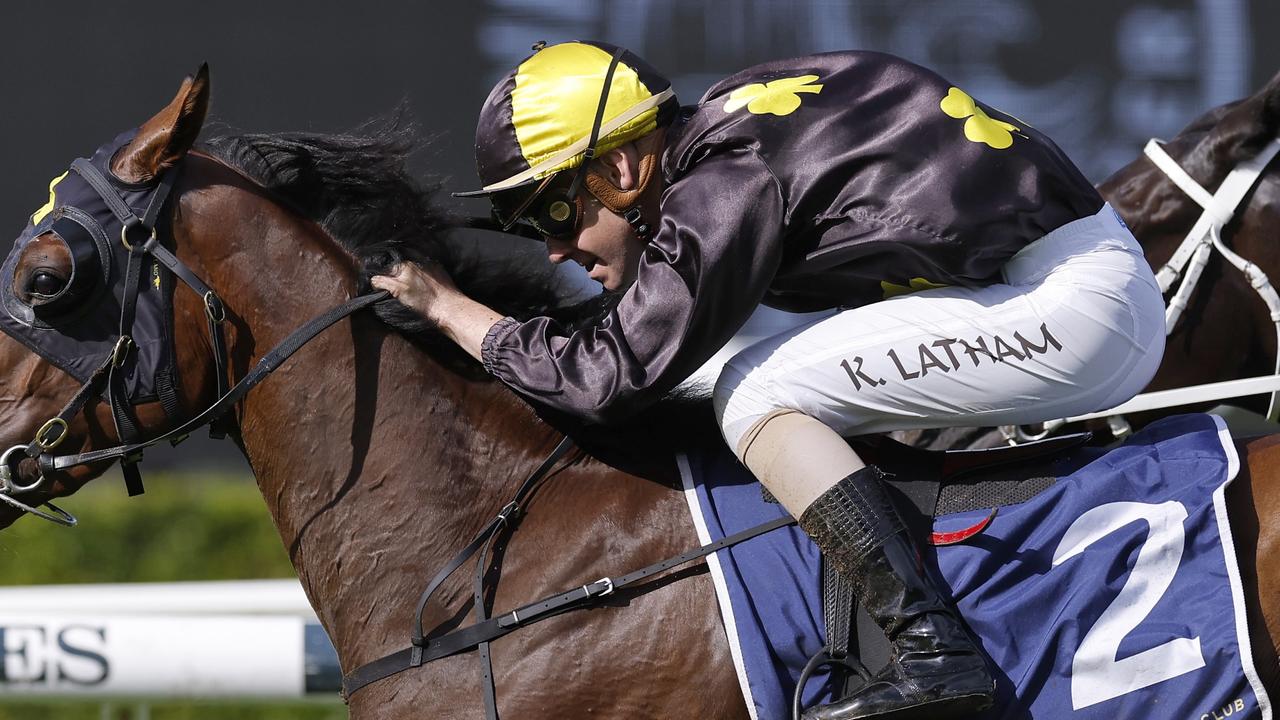 Keagan Latham rides Crazy Russian on Thursday. Picture: Getty Images