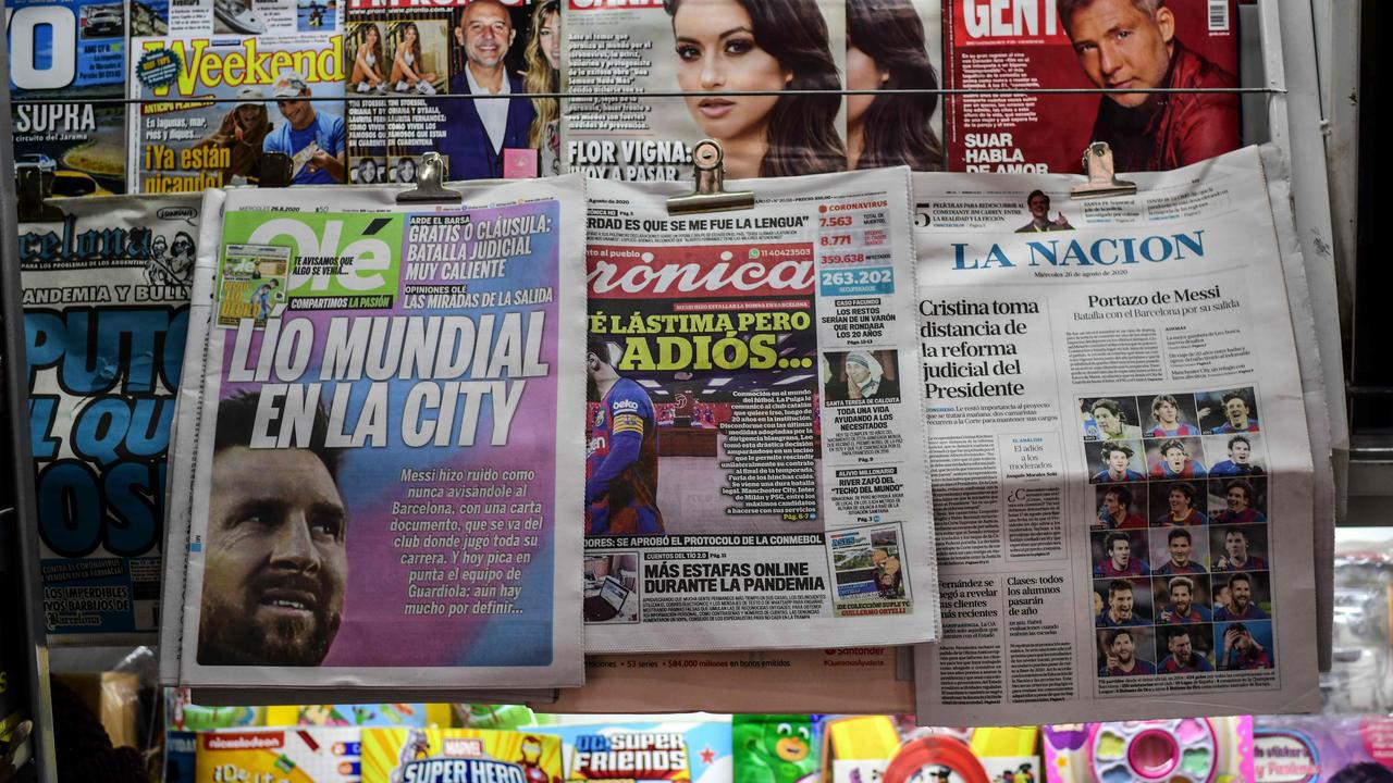 Lionel Messi was on the front of every sports newspaper.