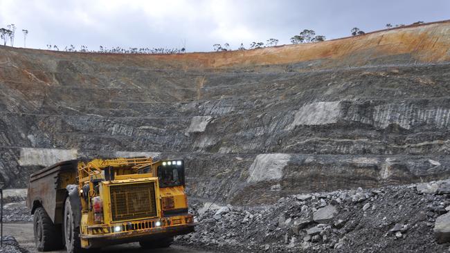 A truck emerges from the Spotted Quoll underground mine at Western Areas nickel operations at Forrestania in WA. AAP Image/Kim Christian