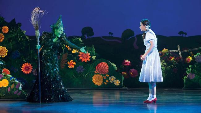 Jemma Rix as the Wicked Witch of the West and Samantha Dodemaide as Dorothy in <i>The Wizard of Oz</i>. Picture: Jeff Busby