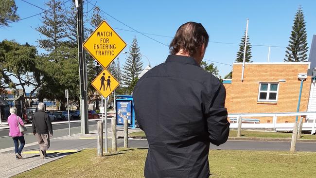 Ashley Stuart Russ outside Redcliffe Magistrates Court, on July 30, after pleading guilty to three offences, including unlawful assault.