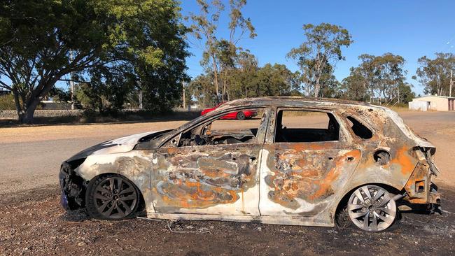 A stolen car was burnt out overnight in West Gladstone.