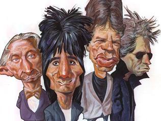  A picture of The Rolling Stones by Albert Ricardo. 17-8-94 /illustrations /caricature 