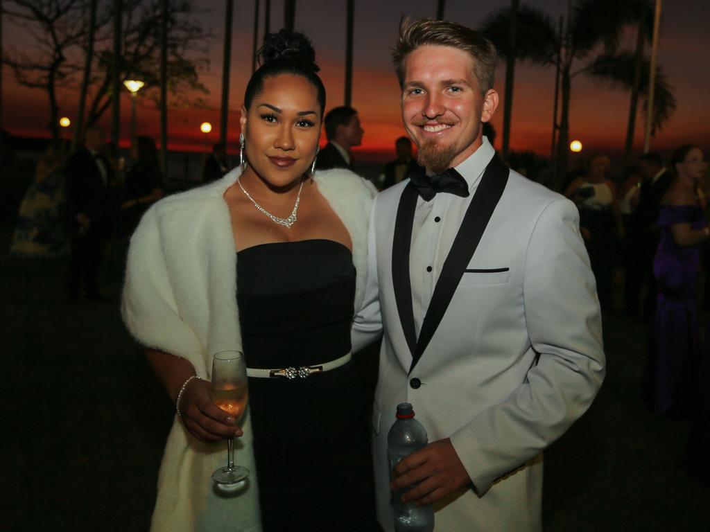 Tamara Briscoe and Dion Farrell at the Great Northern Darwin Cup Gala Ball atMindil Beach Casino Resort. Picture GLENN CAMPBELL