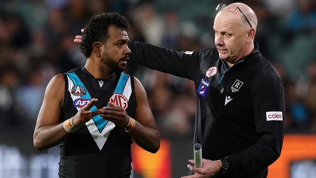 Willie Rioli has to be better, coach Ken Hinkley says. Picture: Sarah Reed/AFL Photos via Getty Images