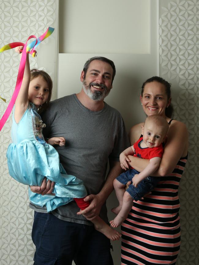 Dan and Taryn Collins with their children Charlotte and Vincent. Picture: David Kelly