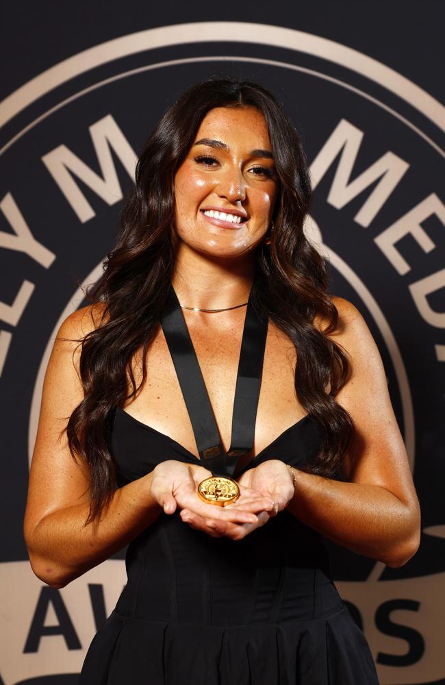 Olivia Kernick the 2024 Dally M Award winner at the ceremony held at Royal Randwick Racecourse. Picture: Jonathan Ng