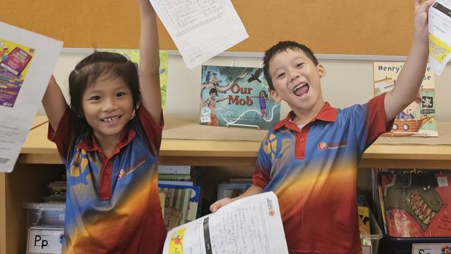 Rosebery Primary School students and twins Justin and Ivanka Zheng take on the 2024 Chief Minister's Reading Challenge.