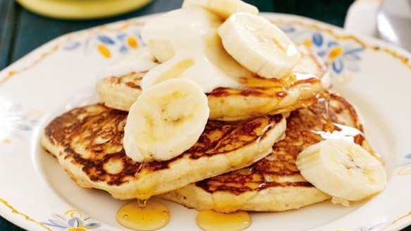 Wholemeal banana pancakes are a healthier option.