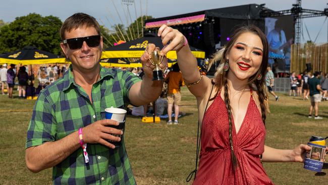 Brady Whitehouse and Casey Rodger Best couple winner from HOT100 at the Bass in the Grass 2025. Picture: Pema Tamang Pakhrin