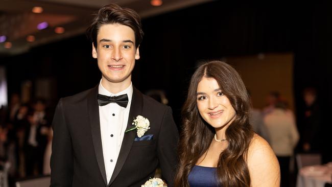 Alex Hill and Natasha Korff at the year 12 St Hilda formal. Photo: Celeste Humphrey