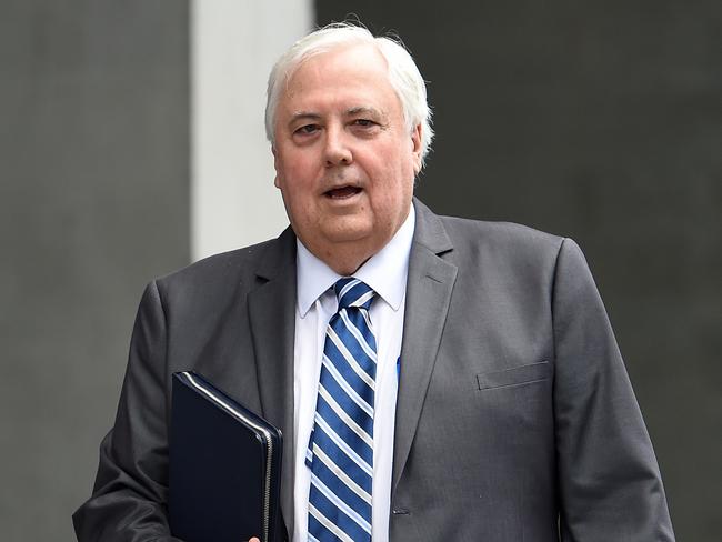 Former federal MP Clive Palmer leaves the Supreme Court in Brisbane, Tuesday, Nov. 22, 2016. Mr Palmer has represented himself in matters relating to Queensland Nickel, which went into liquidation earlier this year. (AAP Image/Dan Peled) NO ARCHIVING