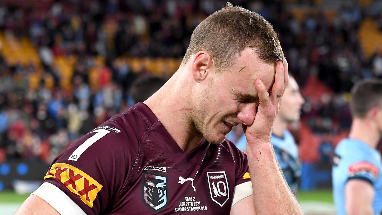 The Maroons were utterly embarrassed in the first two games of this year’s Origin series. Picture: Bradley Kanaris/Getty Images