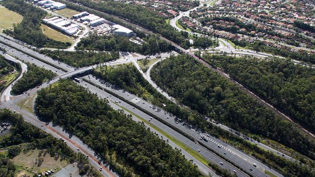 Aerial of the Gold Coast — M1 Motorway at Gaven