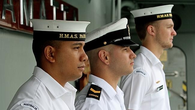 Sailors on HMAS Parramatta. Picture: Supplied 