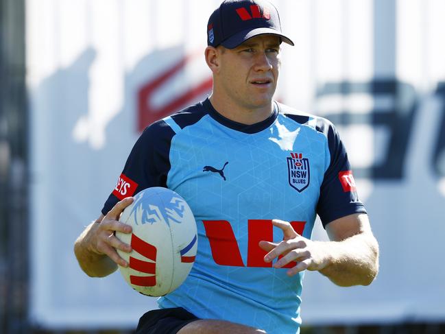 DAILY TELEGRAPH JUNE 3, 2024. Matt Burton during the NSW Blues training session at the NSWRL Centre of Excellence at Sydney Olympic Park. Picture: Jonathan Ng