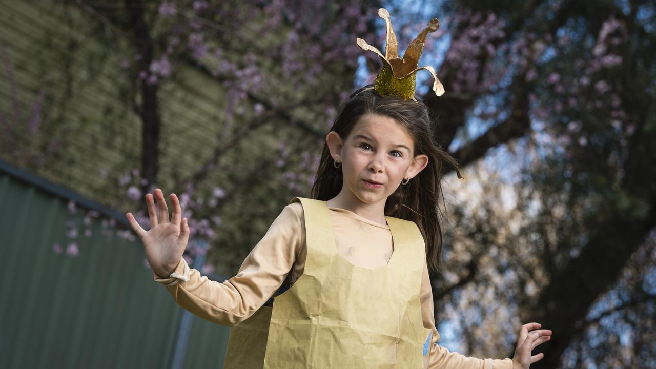 Clifton State School student Willow Chalmers was inspired by the Paper Bag Princess. Picture: Kevin Farmer