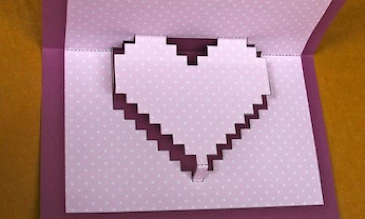 pop up heart card template