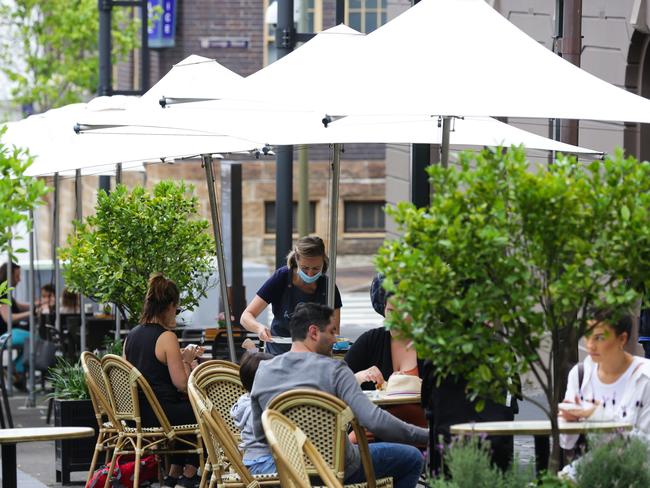 La Renaissance Cafe in the Rocks opens up for outdoor dining. Picture: NCA Newswire / Gaye Gerard