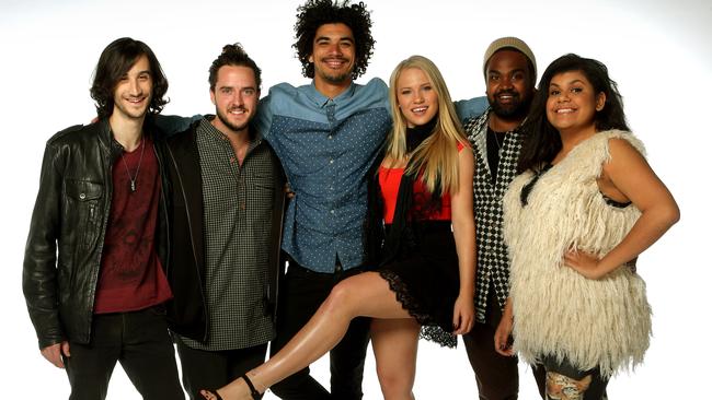 The Voice finalists Frank Lakoudis, Jackson Thomas, Johnny Rollins, Anja Nissen, ZK’s Zaachariah Fielding and Kristal West.