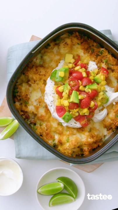 20-minute air fryer Mexican rice bake