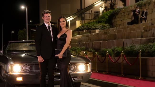 Amelia Watson (right) and guest. Hillcrest Christian College 2020 school formal. Photo: Supplied