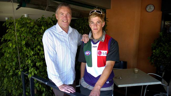 Tim Paine with his uncle Robert Shaw in 2010.