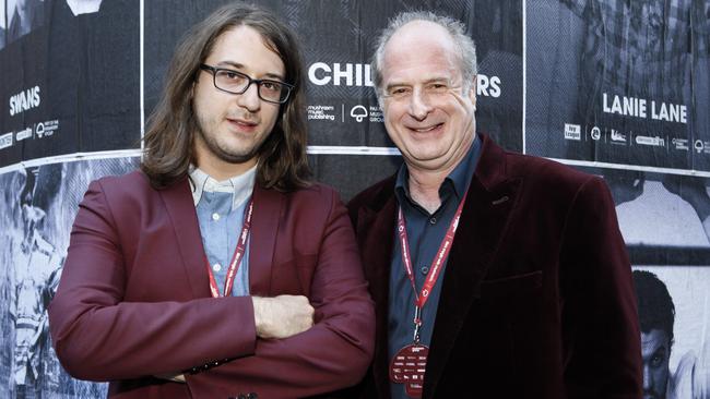 Matt and Michael Gudinski at a Mushroom Records event in 2013