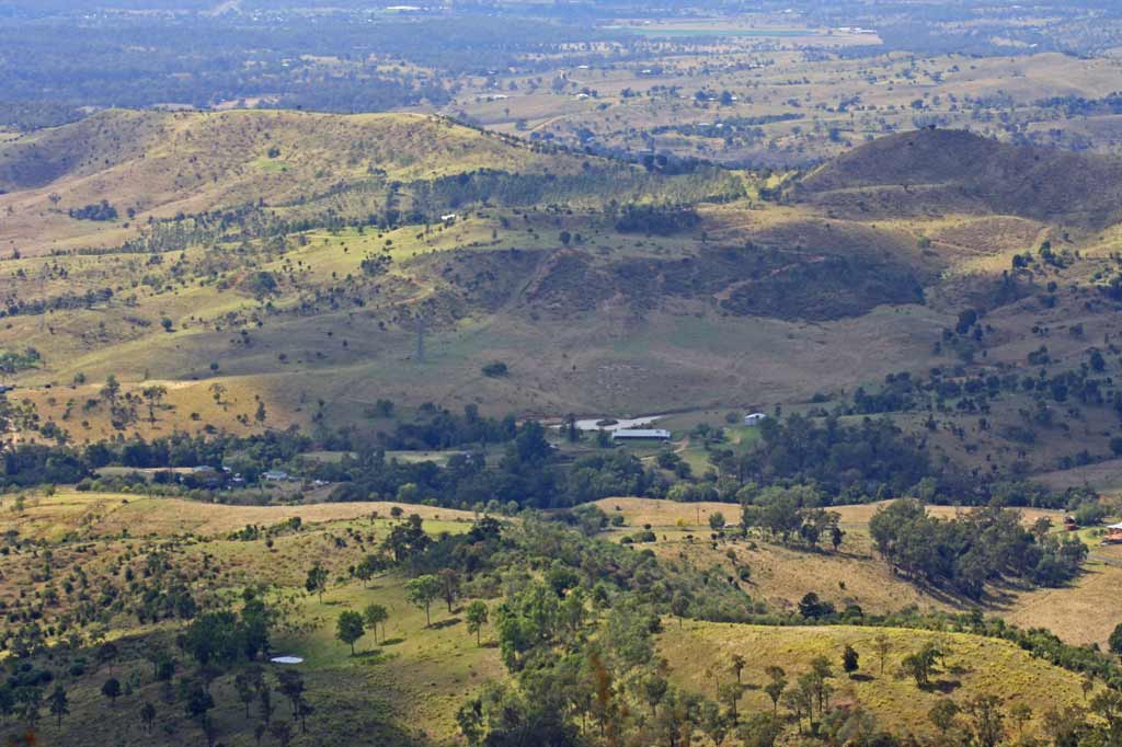 View into the Lockyer Valley from the summit of Table Top. Picture: Steph Maker