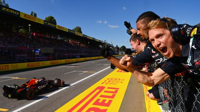 Race winner Max Verstappen driving the Red Bull