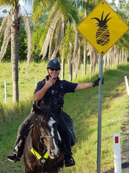 Slain police officer Senior Constable David Masters with his beloved troop horse Manny. Picture: Supplied.