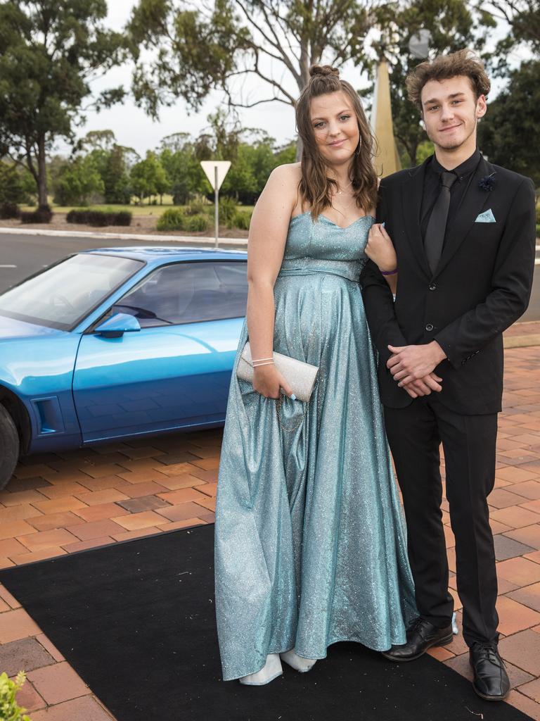 Dallas Gillam with partner Samuel Thomas at Wilsonton State High School formal at USQ, Wednesday, November 18, 2020. Picture: Kevin Farmer