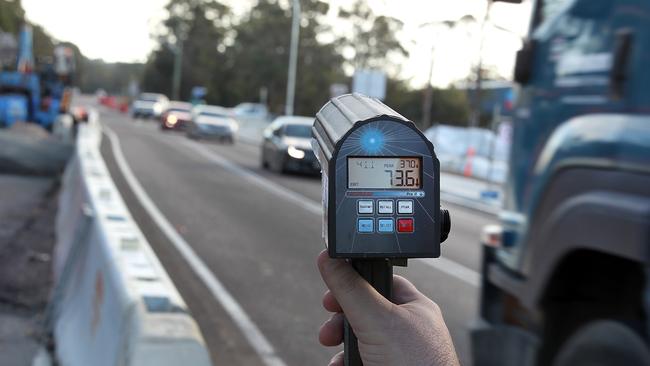 A high number of motorists were clocked speeding at roadworks on Enterprise Drive in Chittaway Bay last week. Picture: Mark Scott