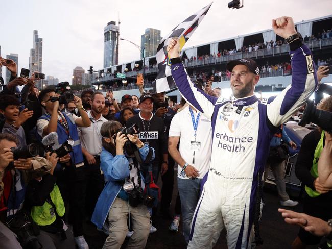 A history making win for Shane van Gisbergen on NASCAR debut. Picture: Sean Gardner/Getty Images