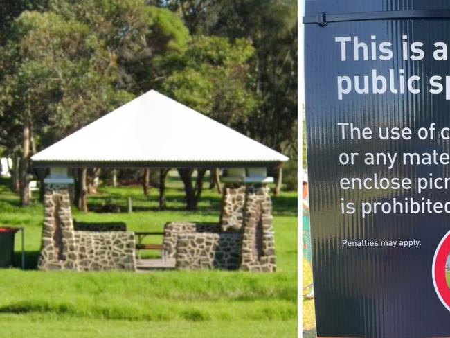 Local are fed up with people securing a spot at the beach.