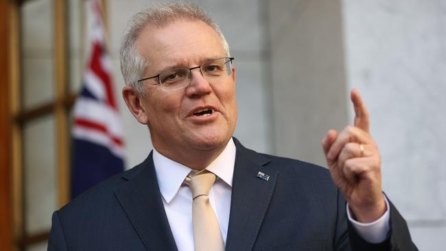 Scott Morrison says high vaccination rates are the key to economic recovery. Picture: Gary Ramage