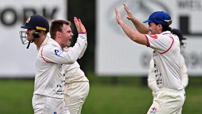 McDonald gets the wicket. Picture: Andy Brownbill