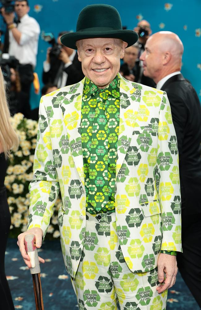 The “Cardboard King” promoted recycling with his bold outfit. Picture: Dimitrios Kambouris/Getty Images for The Met Museum/Vogue
