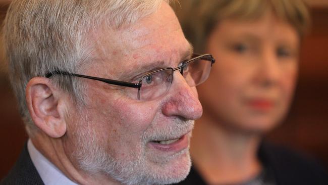 Emeritus Professor Arie Freiberg and Attorney-General Vanessa Goodwin at the release of the SAC final report on suspended sentences earlier this year. Picture: ROGER LOVELL