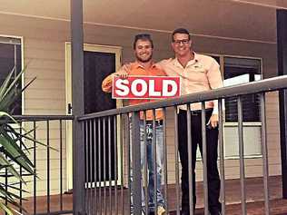 GENERATION SOLD: Tom Searl with real estate agent Adam Cook at his newly purchased Yeppoon property. Tom is one of many in Generation Y buying property. Picture: Contributed