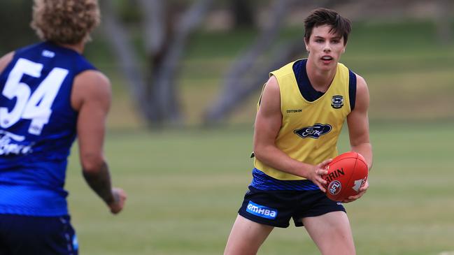 Oliver Henry at a Geelong training session. Picture: Peter Ristevski