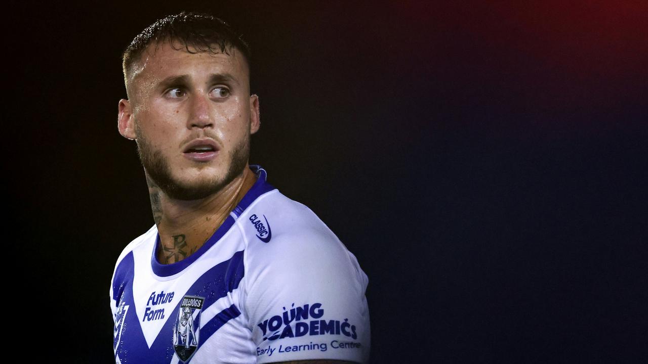 SYDNEY, AUSTRALIA - FEBRUARY 15: Bronson Xerri of the Bulldogs looks on during the NRL Pre-season challenge match between Canterbury Bulldogs and Melbourne Storm at Belmore Sports Ground on February 15, 2024 in Sydney, Australia. (Photo by Brendon Thorne/Getty Images)