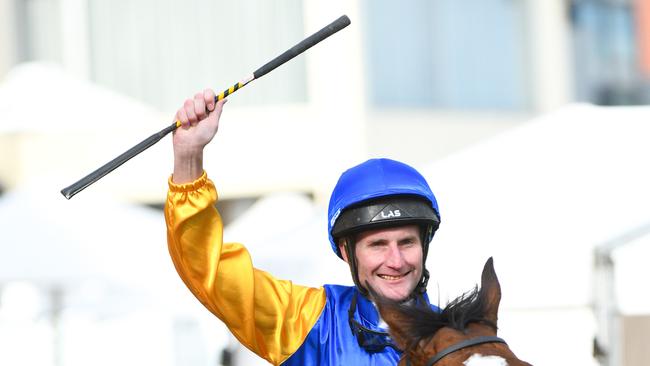 The popular jockey has vowed to get back on the horse when he’s recovered from his injuries. Picture: AAP.