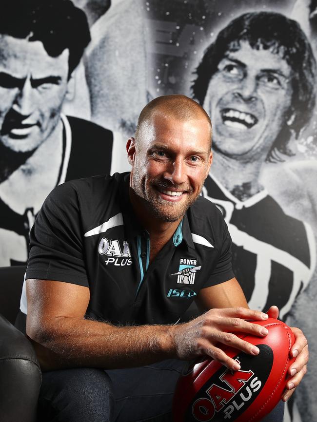 Thompson says returning to Port Adelaide, where he was drafted from in 2000, has been “a good fit”. Picture Sarah Reed