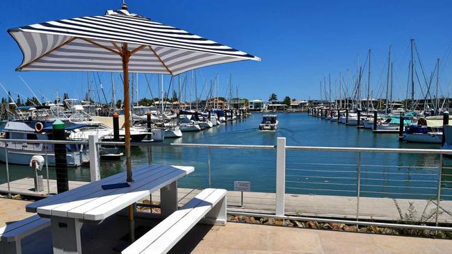 SERENITY: The view from the Pier 33 back deck overlooking the marina. Picture: Warren Lynam