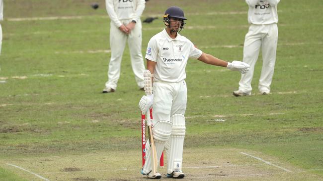 Ethan Jamieson of UNSW looks on during Round 2 of the NSW Premier Cricket at the University of Sydney Oval on October 1, 2022. (Photo by Jeremy Ng / Newscorp)