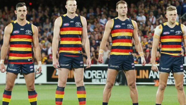 Adelaide Crows employed the power stance during the 2017 finals series. 