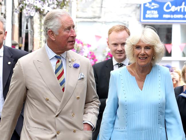 Prince Charles and Camilla greeted Mr Trump and the First Lady. Picture: Getty